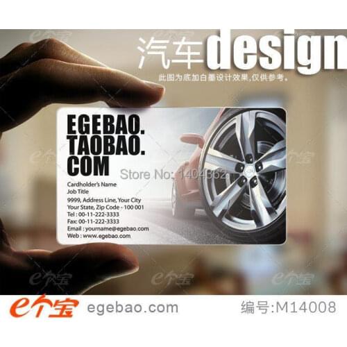 Customized business card printing Plastic transparent /White ink PVC Business Card one faced printing 500 Pcs/lot NO.2119