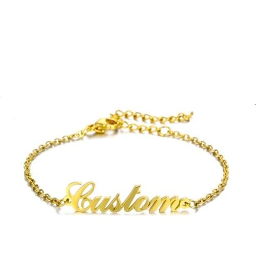 Customized Stainless Steel Name Anklet Custom Personalized Letter Anklet Pendant Women Nameplate Gift