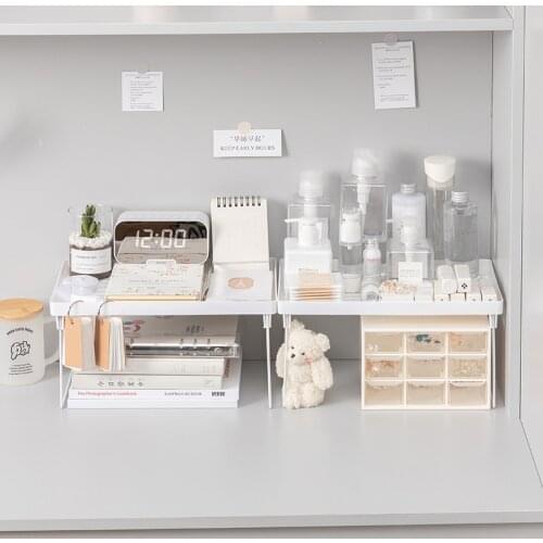 Stationery Organizer Document Storage Shelf for Students Clock Book Display Stand Fordable Rack School Office Supplies