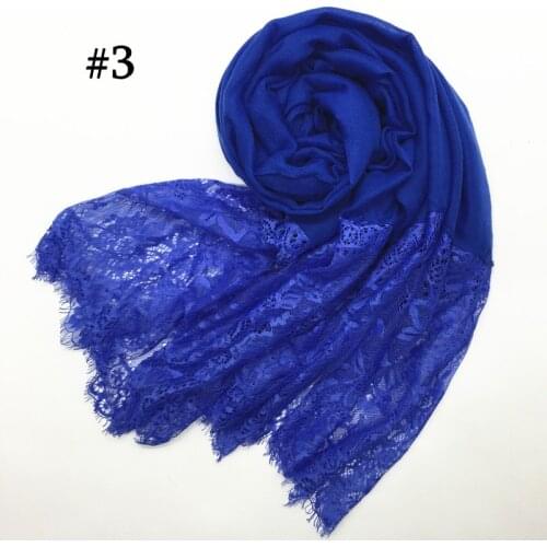 Beautiful Double Side Edges Floral Lace Scarf Hijab Women Plain Maxi Muffler Shawl Tudung Scarves Muslim Turban Turkish Hijabs
