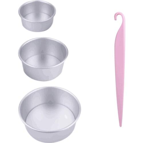 4/6/8 Inch Round Cake Pan Set, with Removable Aluminum Alloy Bottom, Chiffon Cake Pan / 3 Tier Mold Set, Round Cake Tins