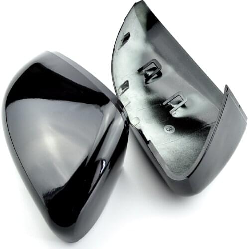 Left+Right Gloss Black Wing Door Rear View Mirror Cover For Vw Touran Golf Mk6