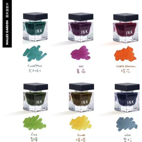 MALLEE GARDEN Color Ink， Pen Ink 15ml * 6 Bottle Set Non Carbon Non Blocking Pen Calligraphy And Painting Ink