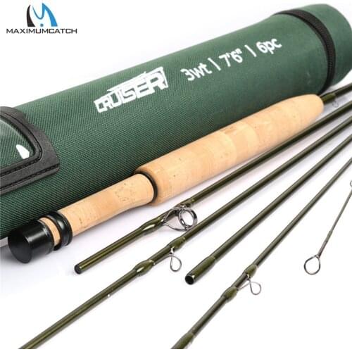 Maximumcatch Cruiser 7-8ft 2/3/4wt Fly Fishing Rod IM10 Carbon Fiber Blank 6Piece Travel Fly Rod with Cordura Tube