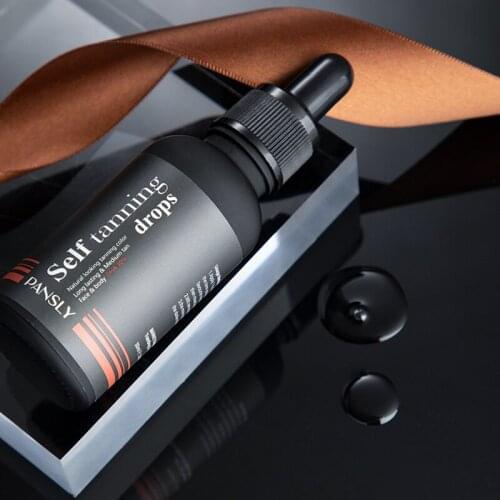 Natural Face Tan Drops Sun Tanning Oil Liquid Dark Self Tanning Serum Drops for Face Body Fake Bake Indoor Tanning Bed Lotion