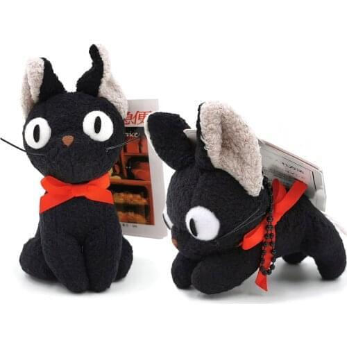 New Kikis Delivery Service Black JIJI Cat 4" 10CM Plush Doll Keychain Pendant-CPPY