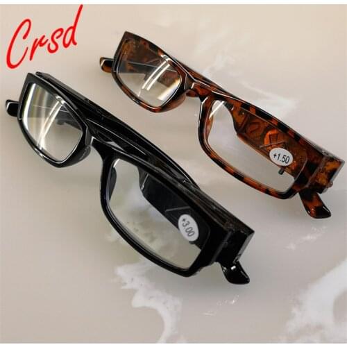 2021 Latest LED Reading Glasses with Light Reading Glasses, Full-frame Reading Glasses for Banknote Checking, Bendable Temples