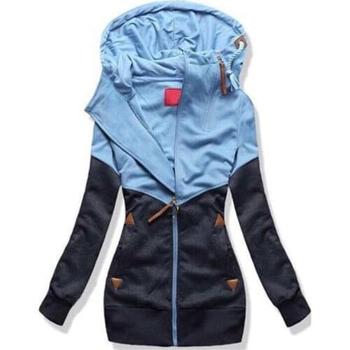 Autumn Winter Women Oversize Hoodies Sweatshirts Pullovers Hoodie Female Patchwork Sweatshirt Warm Hoody Zipper UP Tops S-5XL