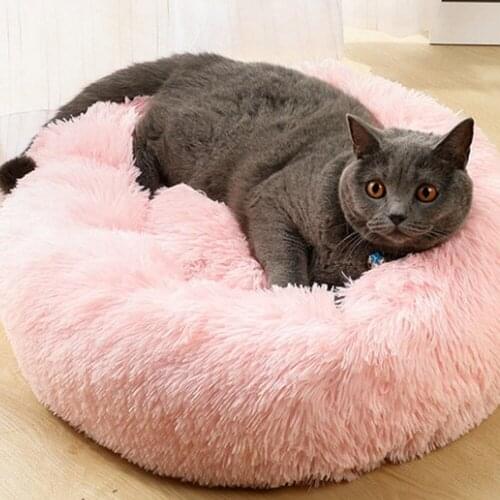 Pet Plush Pad Cat Cave Dog Bed Kennel Warm Soft Mat Long Plush Puppy Cushion Nest Pet Basket Cushion Puppy Cushion Bed