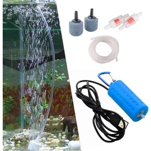 Portable Mini USB Aquarium Oxygen Air Pump Mute Energy Saving Supplies Fish Tank Aquatic Terrarium Air Pump Aquarium Accessories