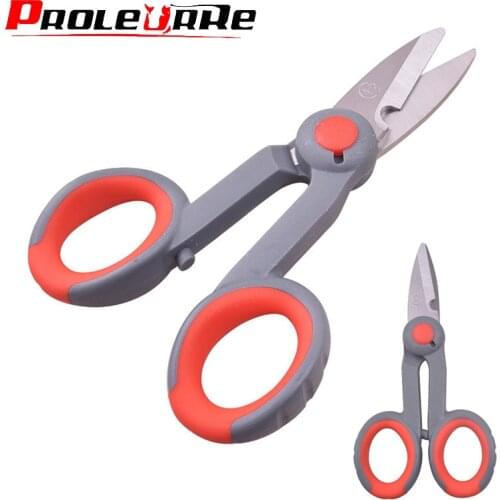 Proleurre Stainless Steel Fishing Scissors Cut PE line Braid Line Lure Cutter Plies Multifunctional Carp Fishing Tackle Tool