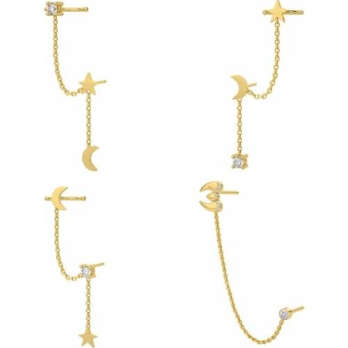 BOAKO 1pcs 925 Sterling Silver Earrings For Women Star Tassel Earrings Dangle Piercing Pendientes 2021 Trend Private Design