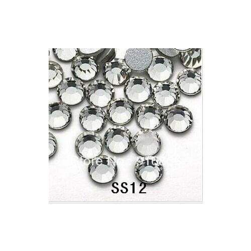 Promotion 1440pcs/lot ss12 crystal color flat back Rhinestones,Free shipping,non hotfix DIY nail cellphone laptop art