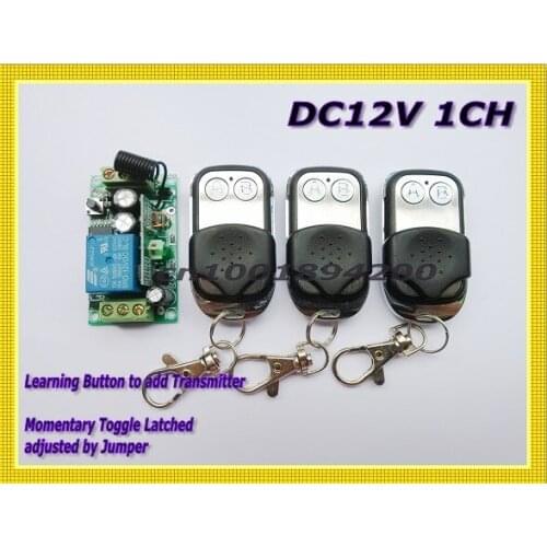 LED Light Lamp Remote Switch 12V DC Remote ON OFF Lighting Switch Receiver 3 Transmitter 1CH Relay Digital Switch 315/433.92MHZ