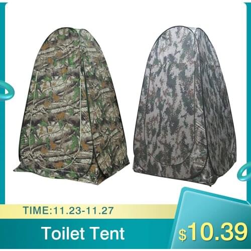 Newest Toilet Tent Portable Privacy Shower Toilet Camping Pop Up Tent Camouflage UV Function Outdoor Quick Opening Dressing Tent