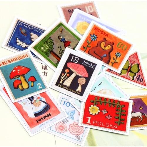 Waterproof Retro Post Stamp Scrapbooking Stickers Vintage Postage DIY Craft Sticker Pack Photo Albums Deco Diary Deco
