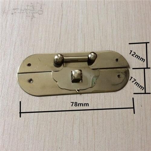 Brass Latch Decorative DIY Gift Wine Wooden Box Suitcase Case Hasp Latch Lucky Hook Vintage Furniture Hardware,78*29mm,4Sets