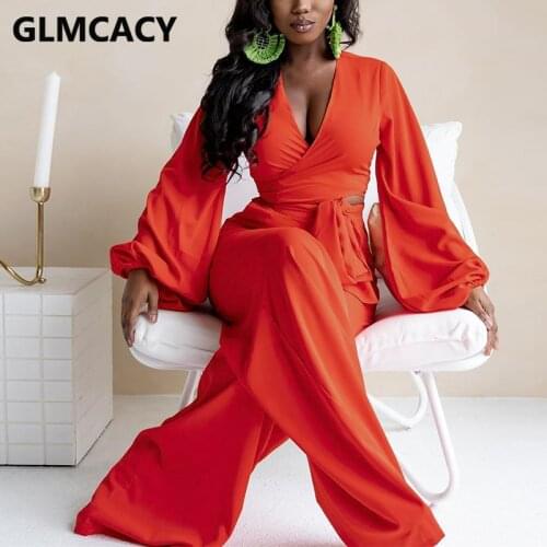 Women Two Piece Loose Suits Long Sleeve V Neck Crop Top & Casual Wide Leg Pants Set