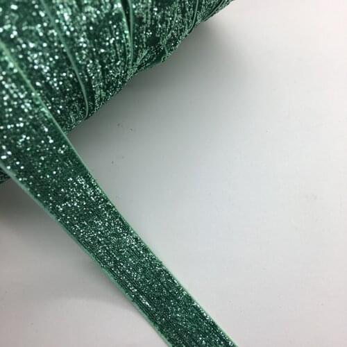 3 yards/lot 3/4"(20mm)Wide Glitter Cyan Velvet Ribbon Headband Clips Bow Wedding Decoration
