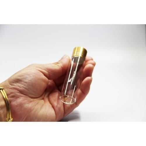 300pcs 22*70mm 18ml Glass Essential Oil Liquid Perfume storage Wish Bottle Gold Cap Samples Glass Containers Jars Wedding Decor