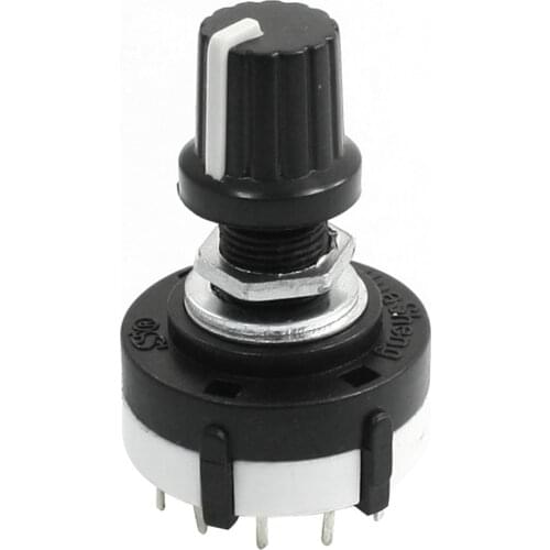 3P4T 3 Pole 4 Position Single Wafer Band Selector Rotary Switch w Knob Drop shipping