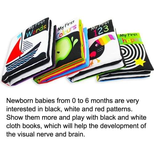4pcs/set Newborn Baby Cognition Soft Cloth Books Studying Intelligence Development Book Children Educational Interactive Toys