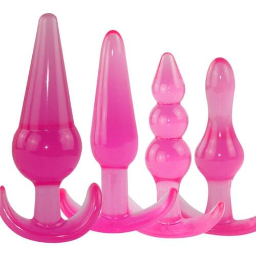 4pcs/set Adult Sex Toys for Women Soft Silicone Anal Plug Prostate Massage Butt Plug Dildos for Men Gay Erotic Accessories R4