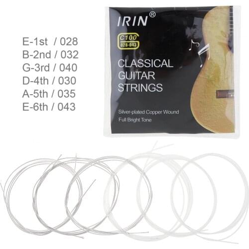 6pcs/lot Classical Guitar String 028-043 Inch Steel Core Silver-Plated Copper Alloy with Full Bright Tone