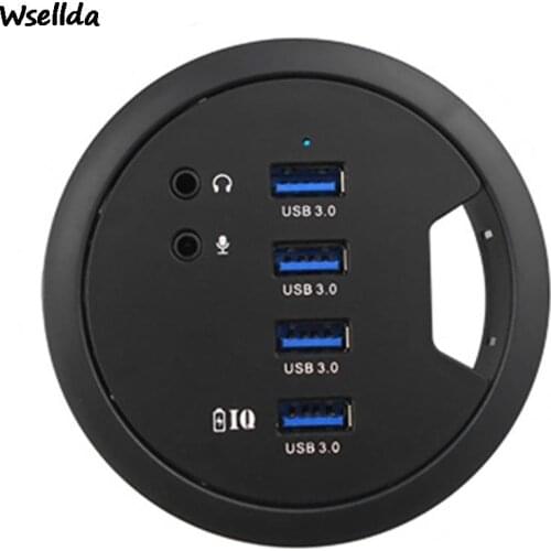 USB 3.0 adapter hub charging stand desktop 3/4 port USB 3.0 hub with external stereo adapter combo SD card reader