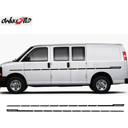 Car Sticker Long Stripes Graphics Auto Door Waist Line Decor Decal Car Body Vinyl Decals Accessories For GMC Savana