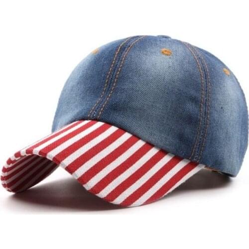 CEQING011 Hot Womens Patchwork Washed Cotton Baseball Caps New Adult Adjustable Striped Snapback Hat Hip Hop