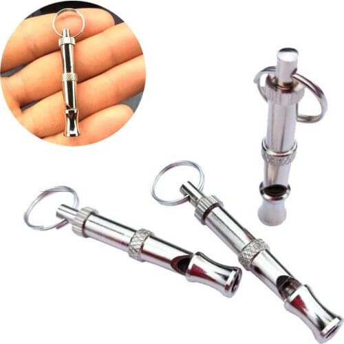 Cat Training Keychain Pet Accessories Puppy Pet Dog Whistle Two-tone Ultrasonic Flute Stop Barking Ultrasonic Sound Repeller