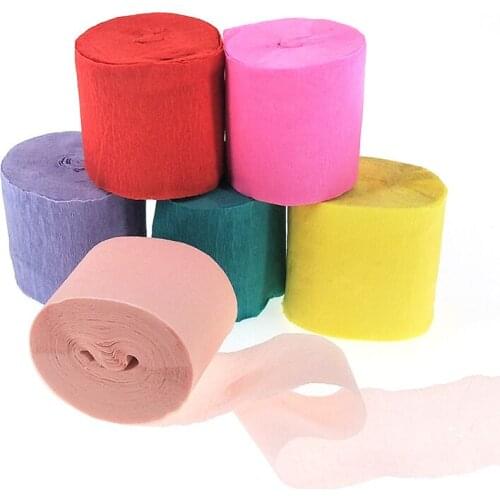 0m/Roll Wrinkled Crepe Paper Streamers DIY Paper For Wedding Birthday Baby Shower Backdrop Decoration Curtains Party Supplies