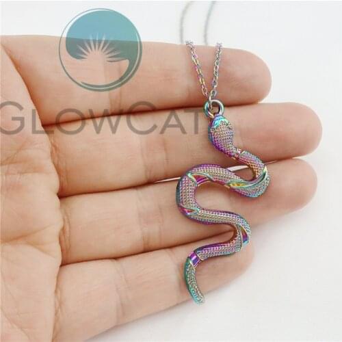 Vintage Rainbow Animal Shaped Snake Choker Necklaces For Women Trendy Necklace Pendant Top Quantity 50cm Steel Necklace Jewelry