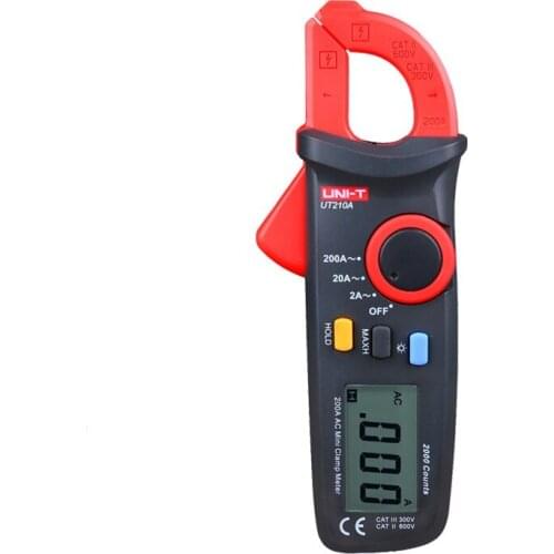 UNI-T UT210A 2000 Count Mini Digital Clamp Meter MultiMeter Tester Auto Range AC Current 2A/20A/200A