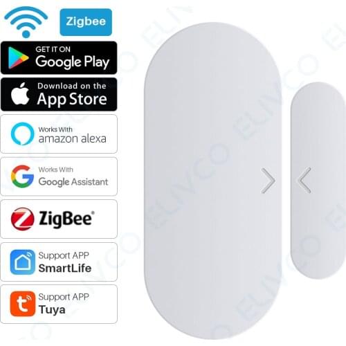 Tuya Smart Zigbee Door Sensor Door Open/Closed Detector Smart Home Security Alarm Works With Tuya SmartLife APP