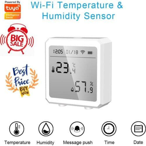 Tuya ZigBee Smart Home Temperature And Humidity Sensor With LED Screen Works With Google Assistant And Tuya Zigbee Hub