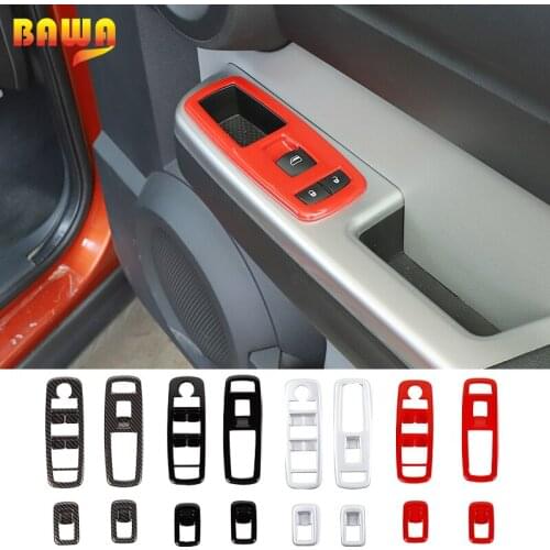 BAWA Car Windows Switch Button Decorative Stickers Protection Cover Strip For Dodge Nitro Jeep Liberty 2007-2012 Interior Part