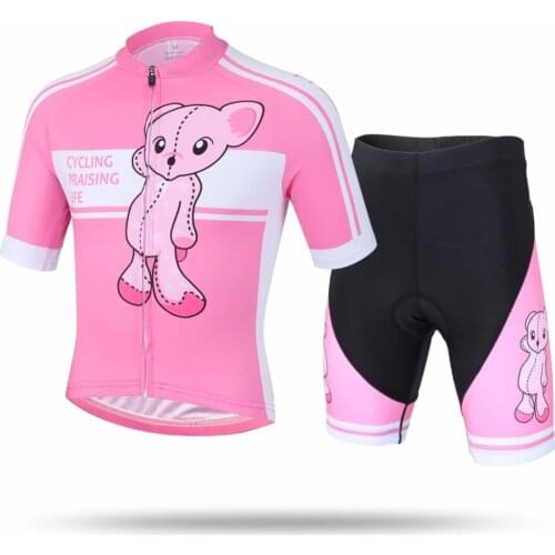 Amur Leopard Children Bike Clothing Cool Summer Cycling Jersey Shorts Gel Padded Breathable Quick Dry Pro Girl Kid Cycling Suits