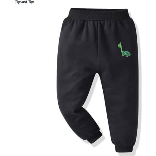 Top and top Kids Girls Boys Jogger Pants Casual Cotton Elastic Waist Trousers Cartoon Sweatpants Children Leisure Clothing