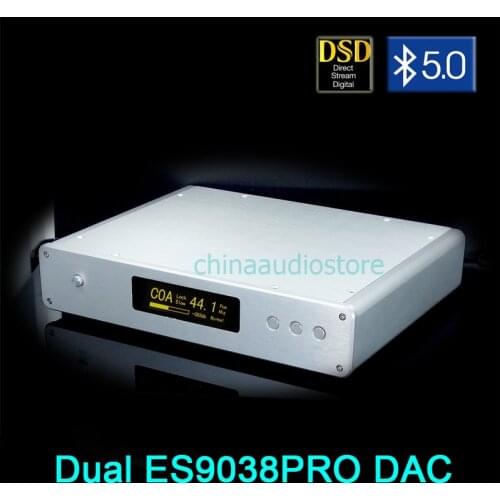 DUAL ES9038PRO DSD DAC OLED Display ES9038 HIFI DAC Amanero USB DAC Bluetooth5.0 APTX-HD Sound Card TALEMA Transformer MUSES03