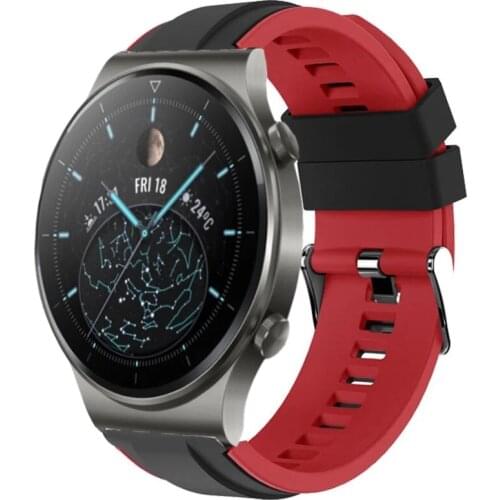 Double Color Silicone Bracelet Wrist Strap for Huawei Watch GT Band Sport Strap for Honor watch Magic/For Amazift Pace/Stratos 2