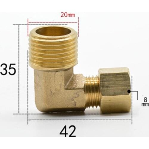 Fit Copper Tube OD 8mm x 1/2" BSPP Male Brass Compression Union Elbow 90 Degree Fitting Connector Water Gas Oil