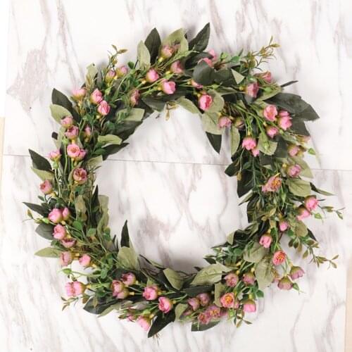Simulation Garland Lysimachia Ring Field Pendant Door Knocker Round Leaf Decoration Wreaths Door Hanging Accessories Party Decor