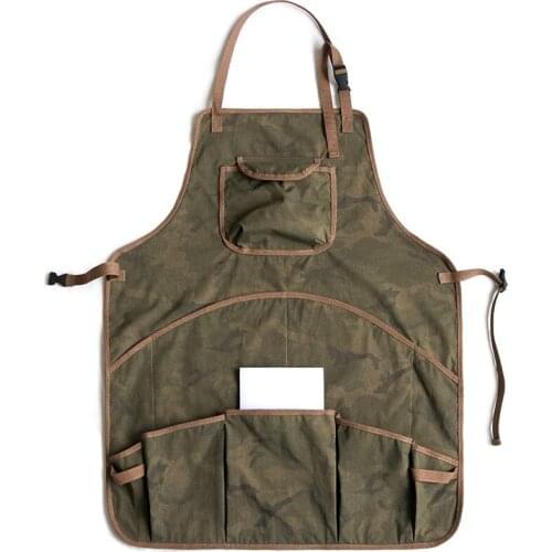 Camouflage Pocket Coffee Pinafore Adjustable Women Apron Kitchen Accessories Baking Cooking Accessorie House Cleaning Bibs 46475