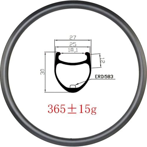 Light 365g 700c 30mm Clincher disc carbon rims 25mm width UD 3K 12K matte glossy Small spokes holes gravel race wheel road bike