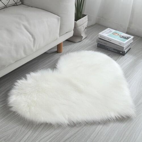 Heart Shape Carpet 7 Color Fluffy Fur Rugs Carpets For Home Living Room Area Rug Bedroom Decor Silky Rug Floor Mats Kids Room