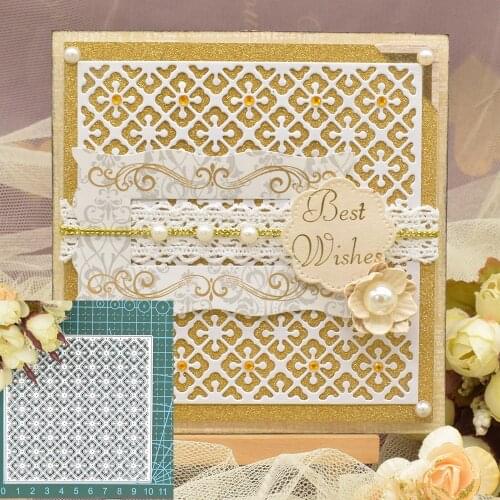 Square Background Frame Metal Cutting Dies Flowers Lace Dies For Scrapbooking Album Card Making Paper Embossing Die Cutting