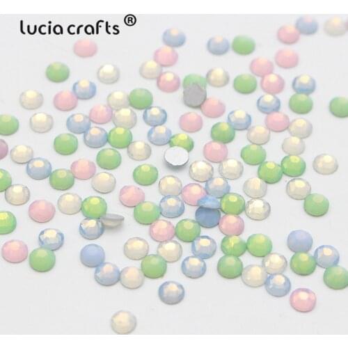Lucia crafts Mix Opal Size Color ss3/ sss6 /ss8 /ss10/ ss12/ Flat Back Glass Crystal Glue On Non Hotfix Rhinestone G0106