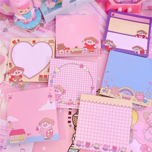 Cute Weekly Plan Sticky Notes Memo Pad Kawaii Stationery School Supplies Planner Label Paper Journal Stickers Supplie